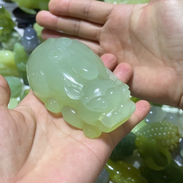 【闪购商品】未镶嵌蛇纹石玉把件…*