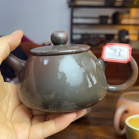 玩***叔戬谷龙窑柴烧茶壶13