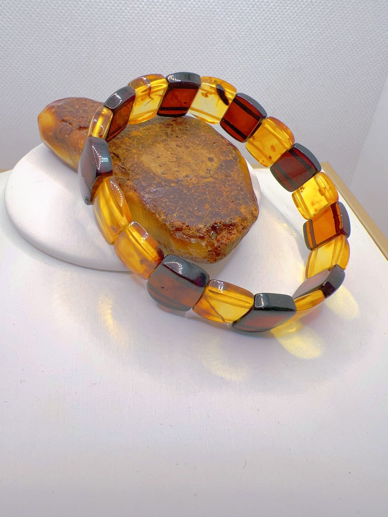 【包邮】天然琥珀手链女士挂件时尚款长链K  BULAI ZUK彩虹3