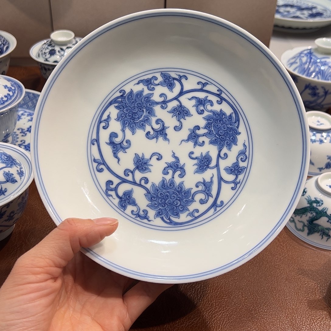 缠枝壶承17厘米纯手工