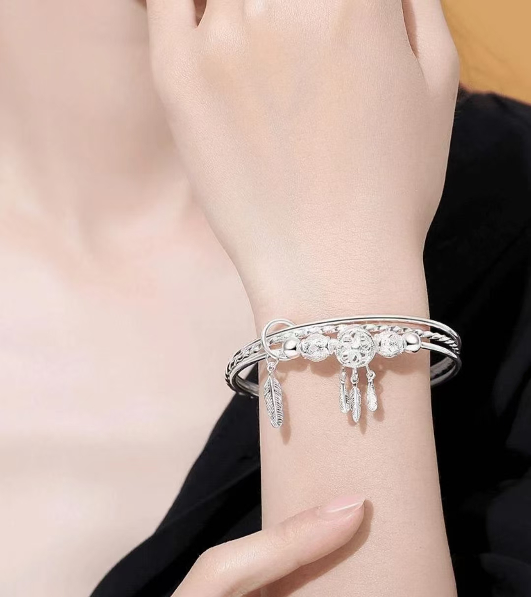 足银银制品 足银银制品 【926号】29g捕梦网手镯