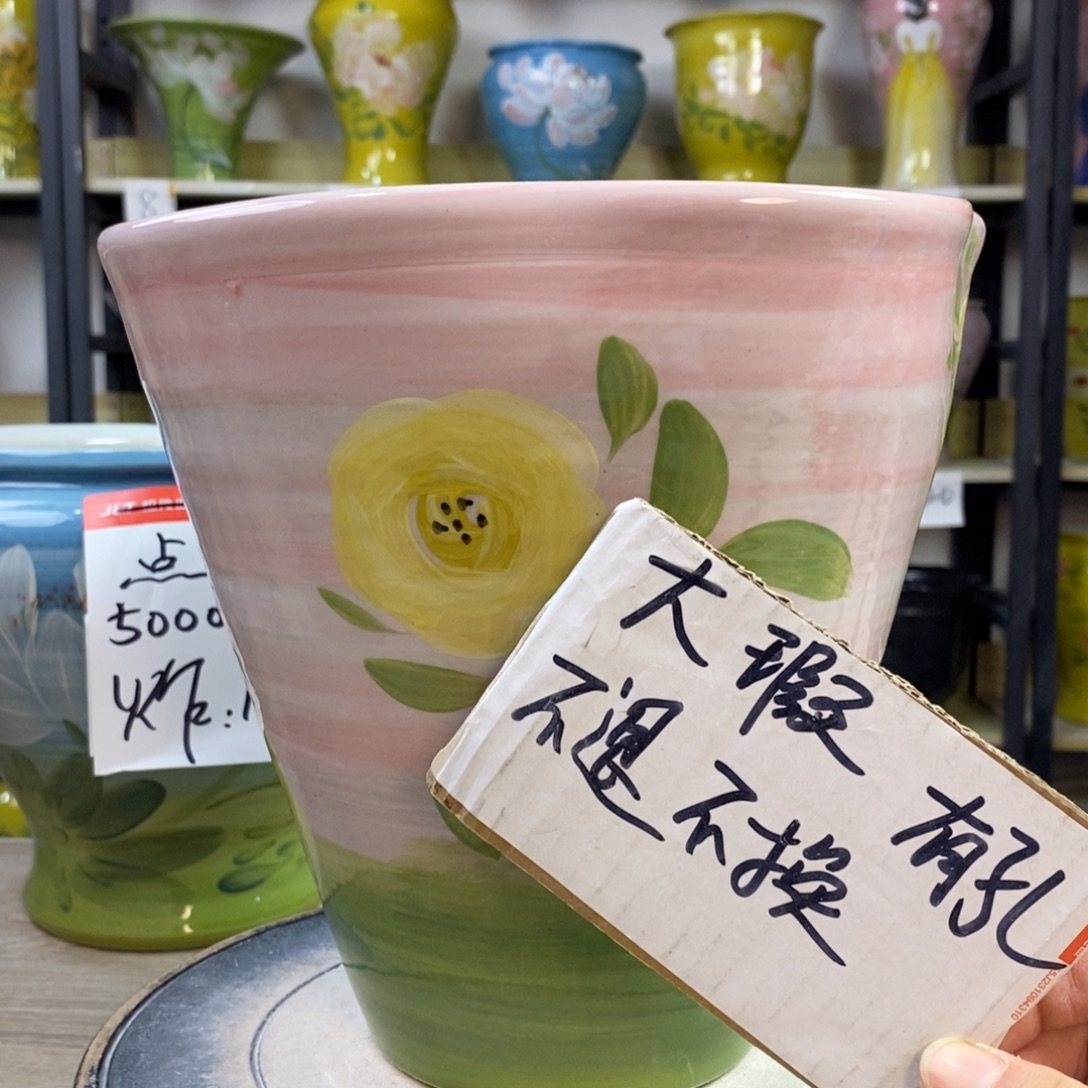 景德镇手工手绘陶瓷花盆