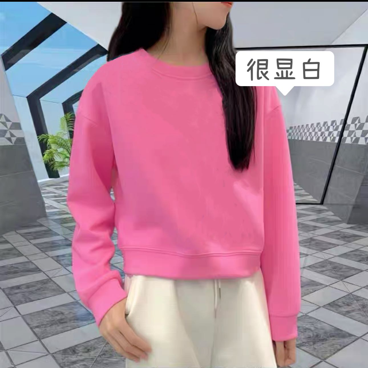 2025秋季新款糖果色减龄休闲宽松百搭短款圆领卫衣