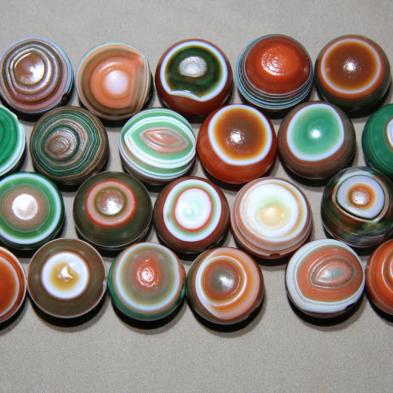 缠丝玛瑙做旧俏色18-20mm款圆珠颗颗好眼 diy饰品手链手串项链