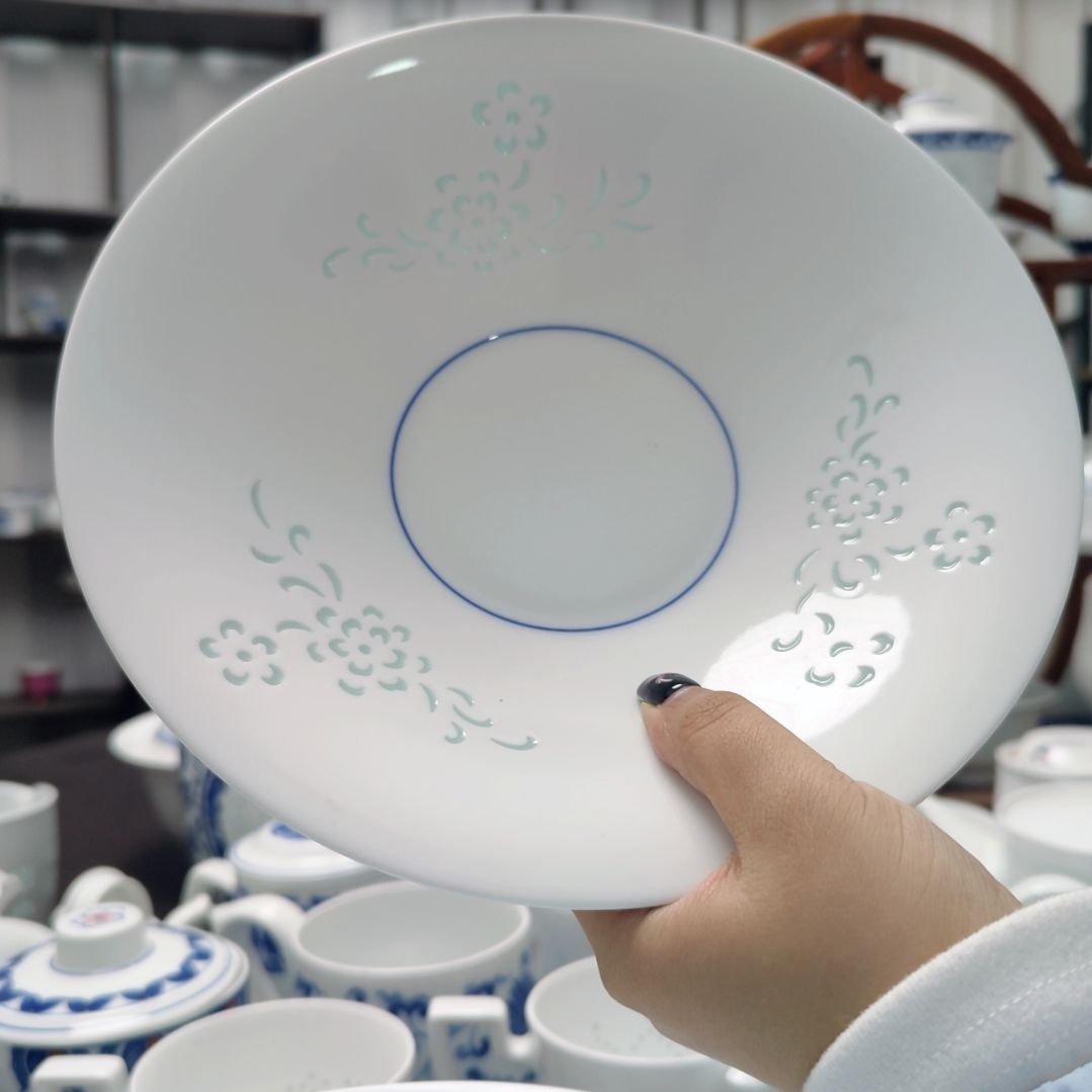 陶瓷清韵8.5寸深盘两只装