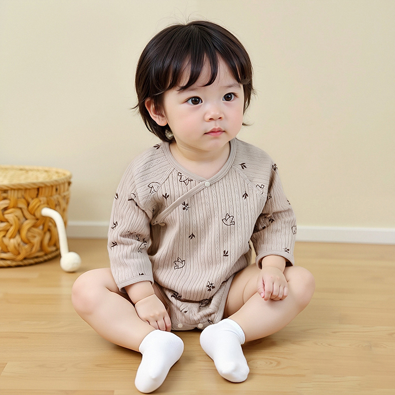 新生儿春秋四季款婴儿衣服包屁衣0~18个月无骨睡衣男女宝宝哈衣BM
