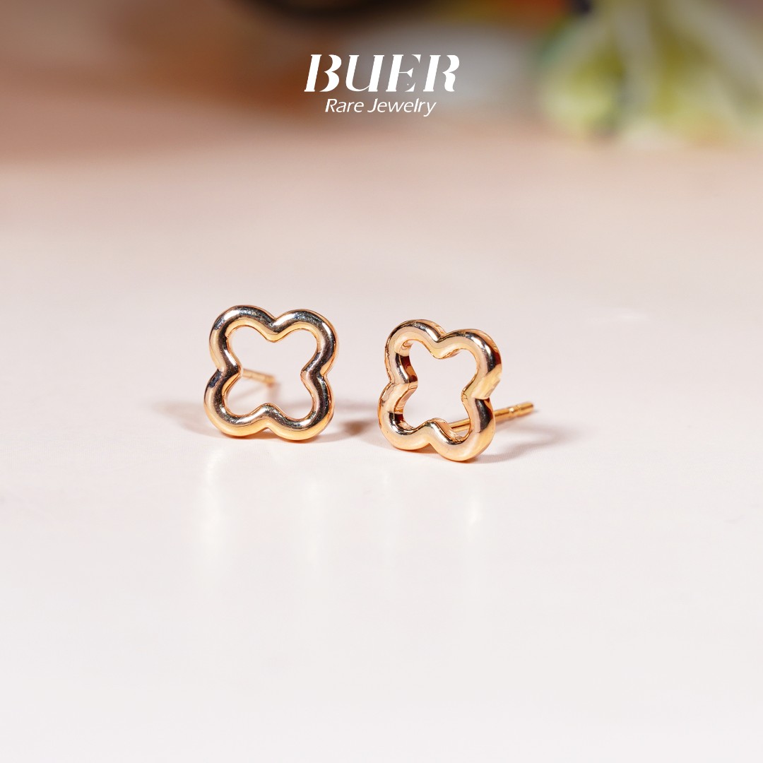 【不二】18K金四叶耳钉