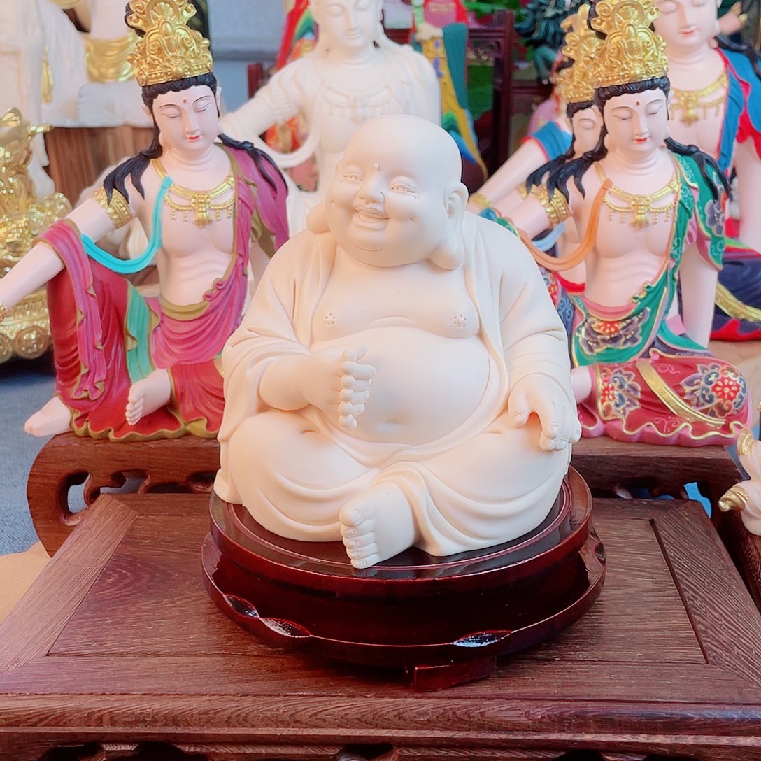 专***业石材弥勒笑佛家居摆件