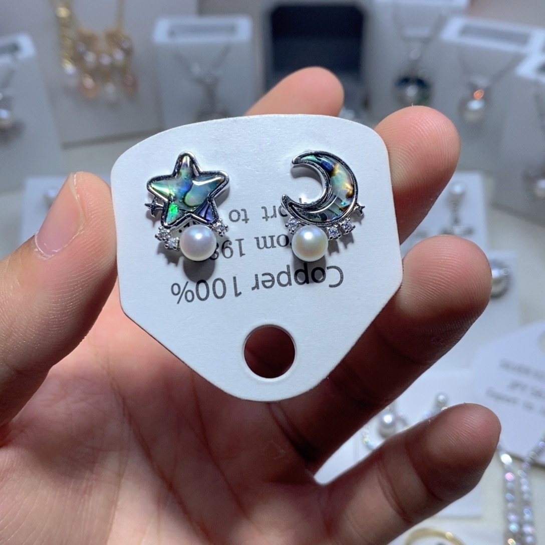 银S925镶嵌耳饰淡水珍珠