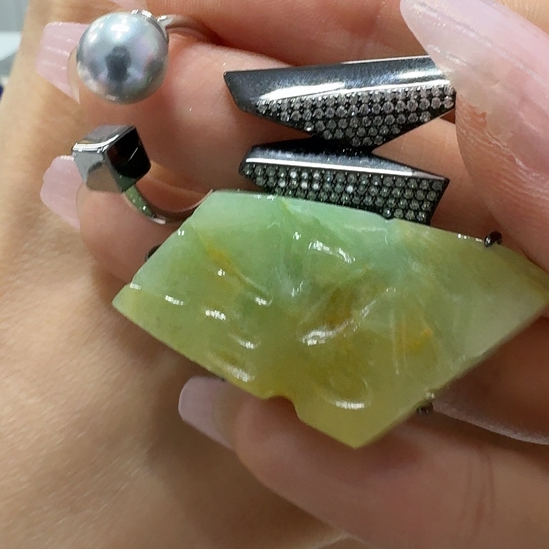 戒指银S925镶嵌海水珍珠