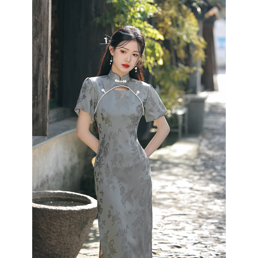 改良旗袍女夏2025年新款年轻气质显瘦复古民国风短袖日常连衣裙女