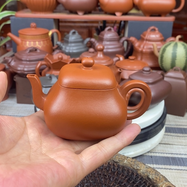 紫砂茶壶四方君德150cc原矿赵庄朱泥