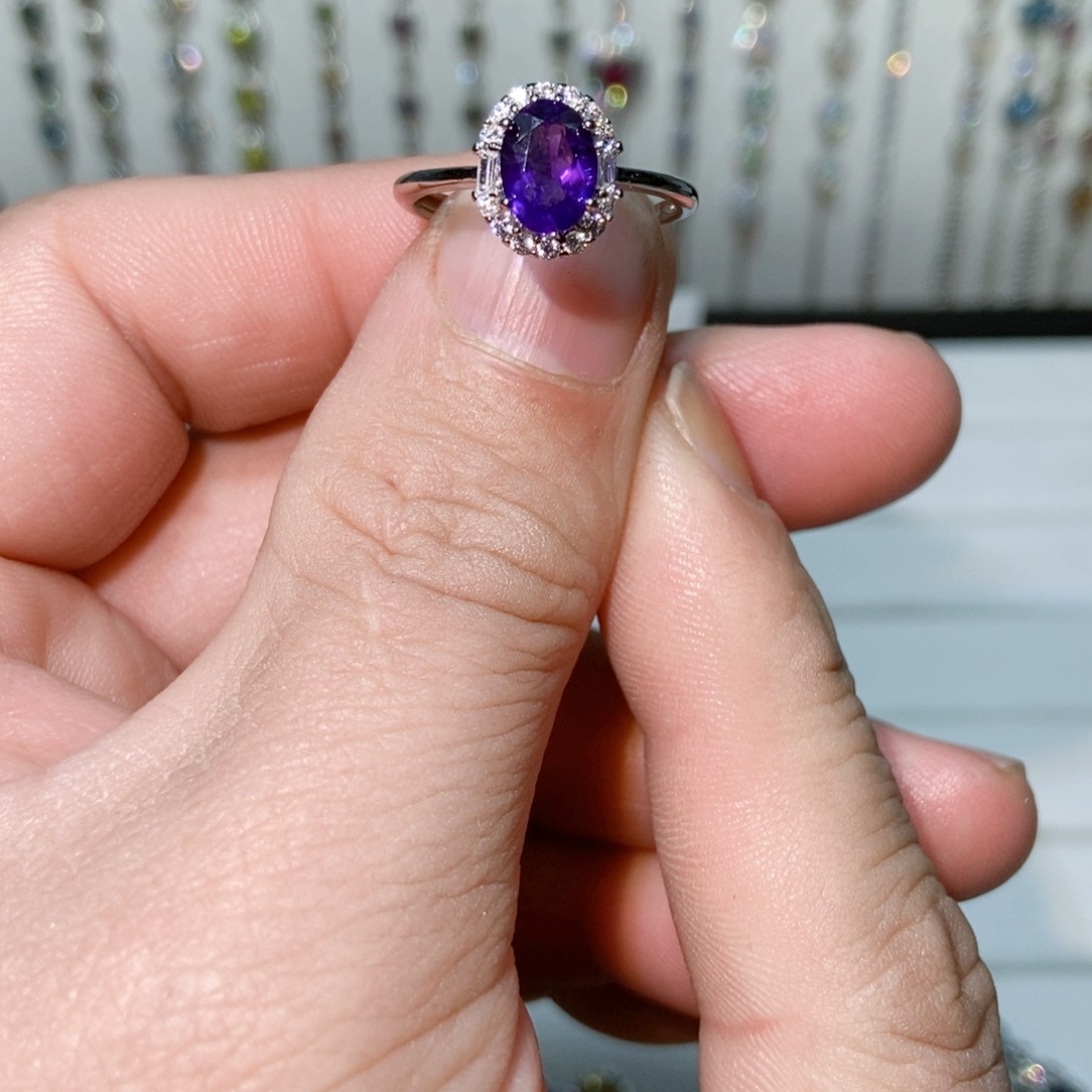 紫晶珠宝半成品银S925镶嵌