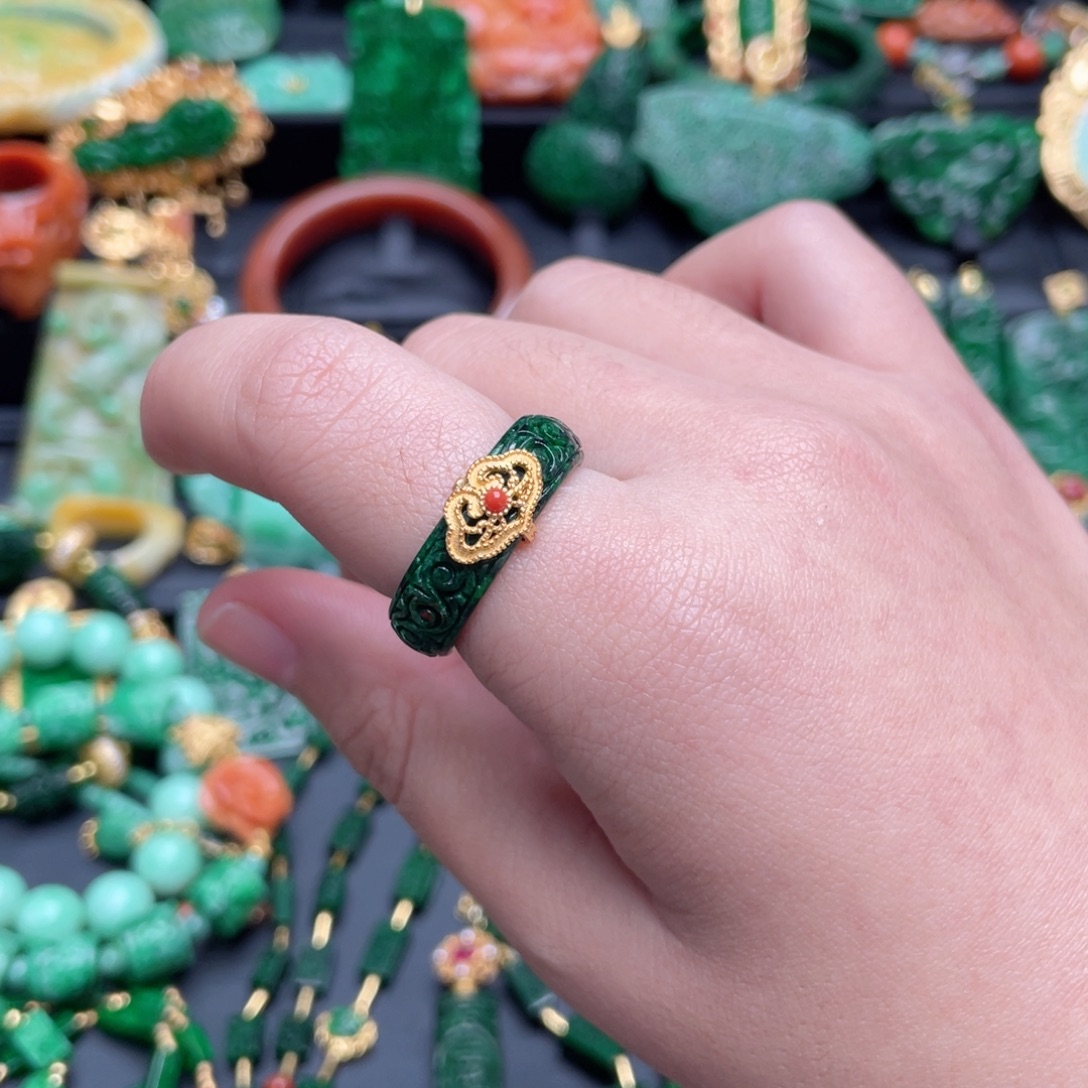 翡翠银S925镶嵌耳饰