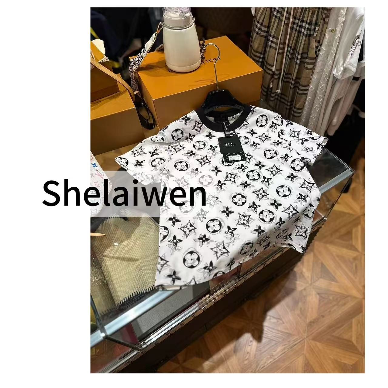 SheLaiwen（马户拼接）2025新款重磅潮牌T恤 