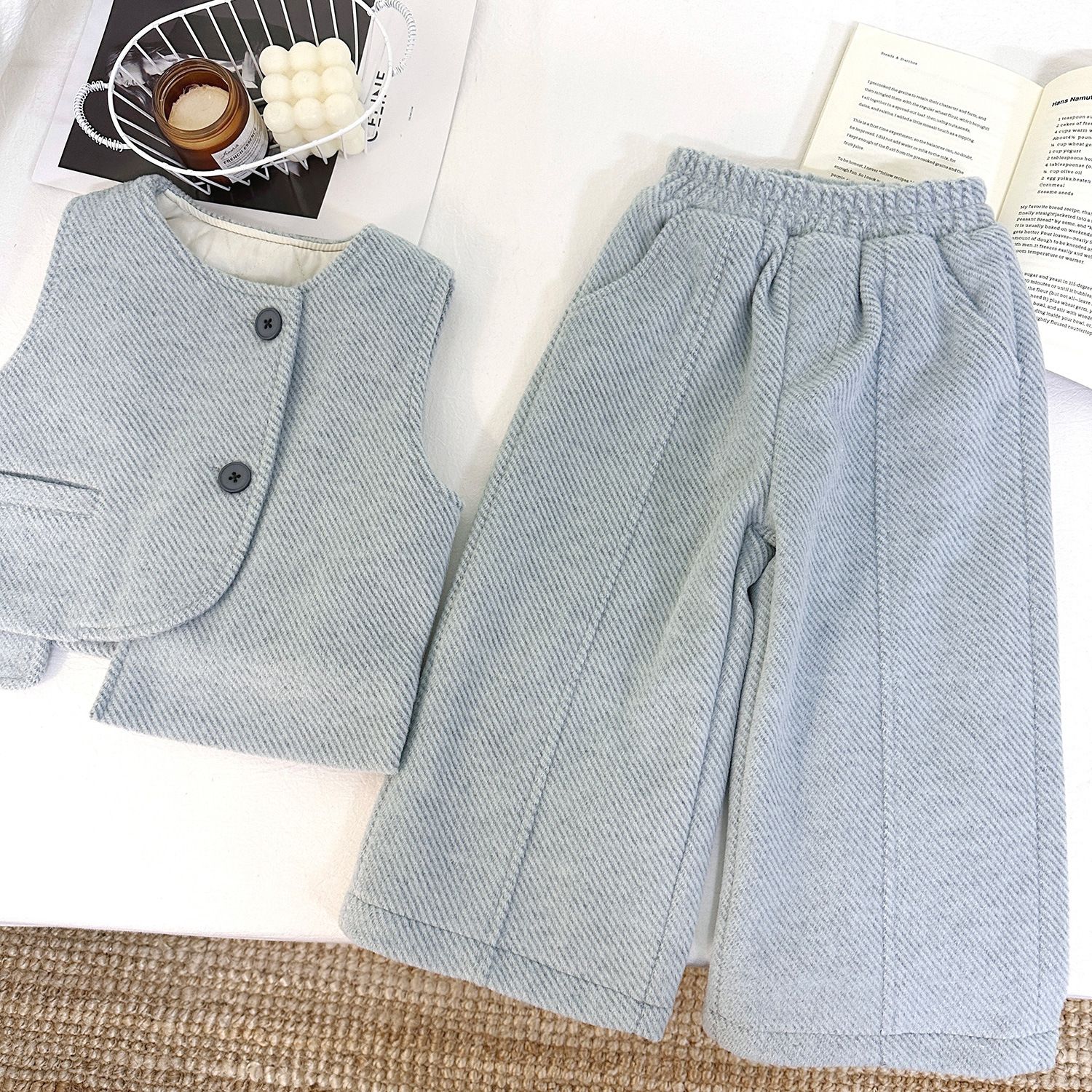 新款2024套装加绒阔洋气新款儿童女童加棉裤冬季马甲时髦潮两件套