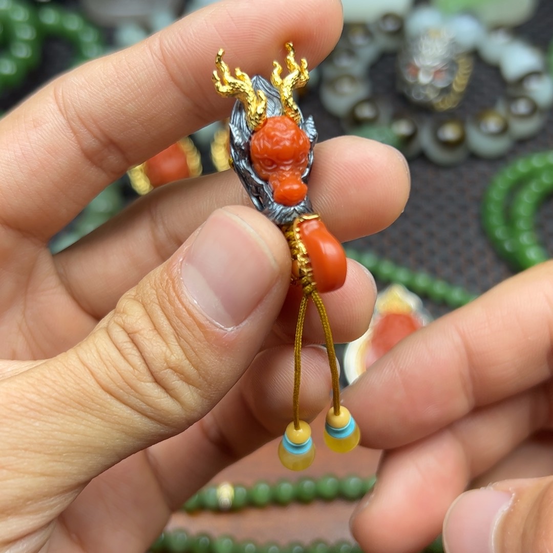 南红玛瑙颈饰银S925镶嵌