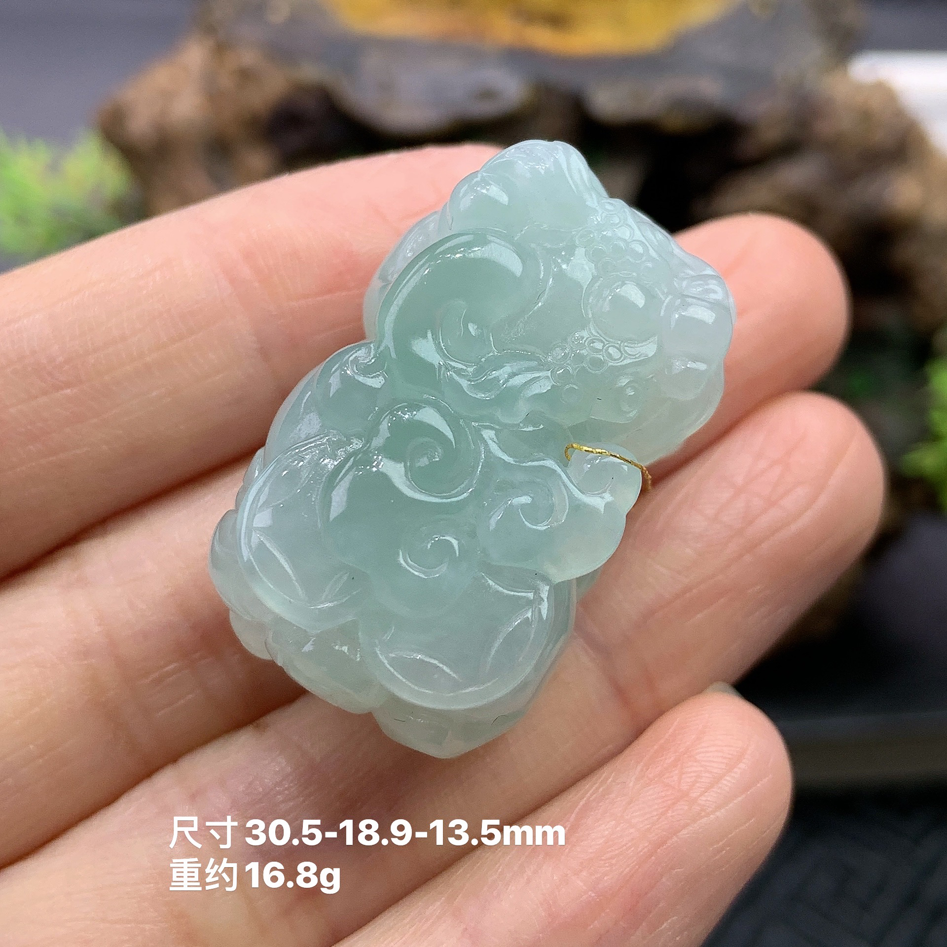 天然缅甸A货翡翠晴绿口含珠霸王招财貔貅吊坠