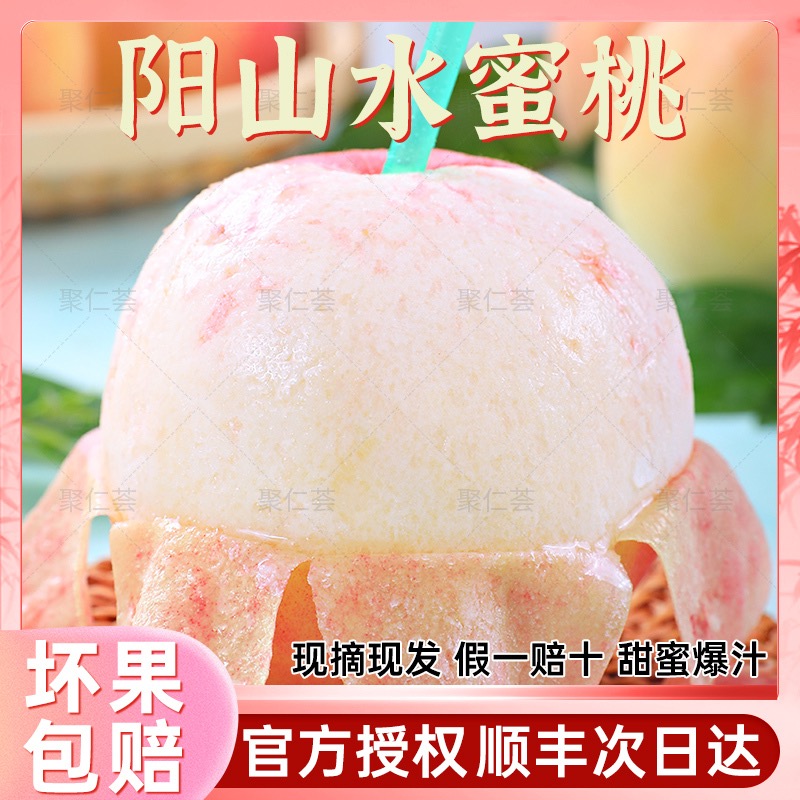 【假一罚十】正宗阳山水蜜桃新鲜水果甜软桃子每日现采摘日川 京红 产地直发顺丰包邮江苏省