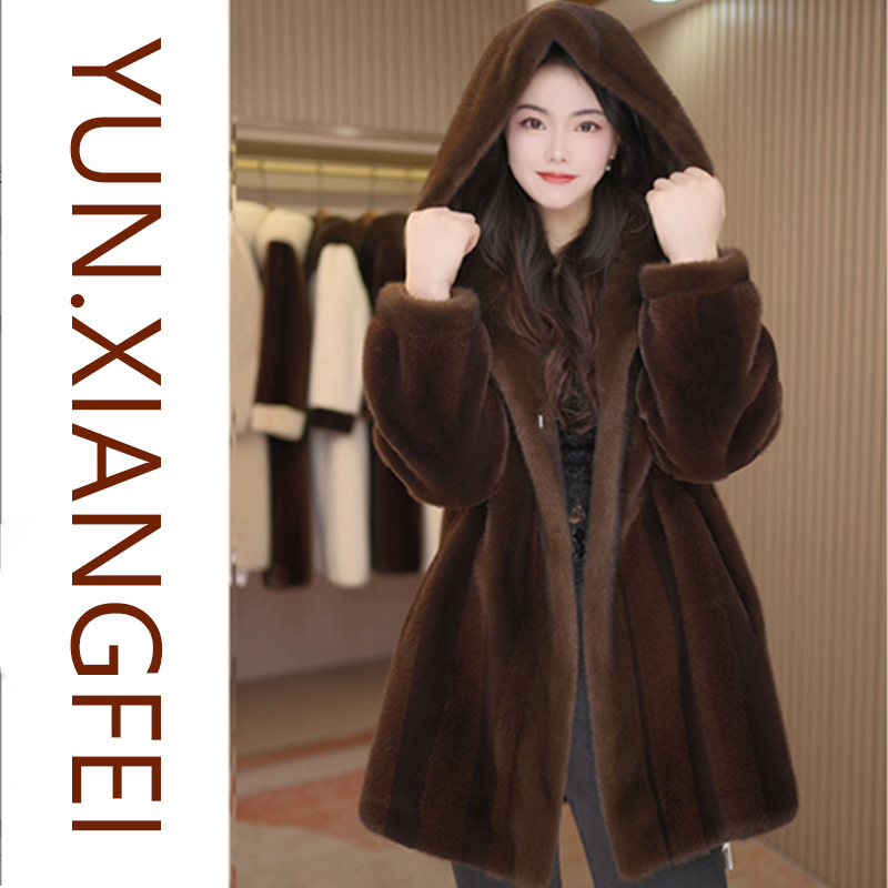 Billy/比利连帽韩版中长款厚款女长袖短外套大码冬装休闲女士