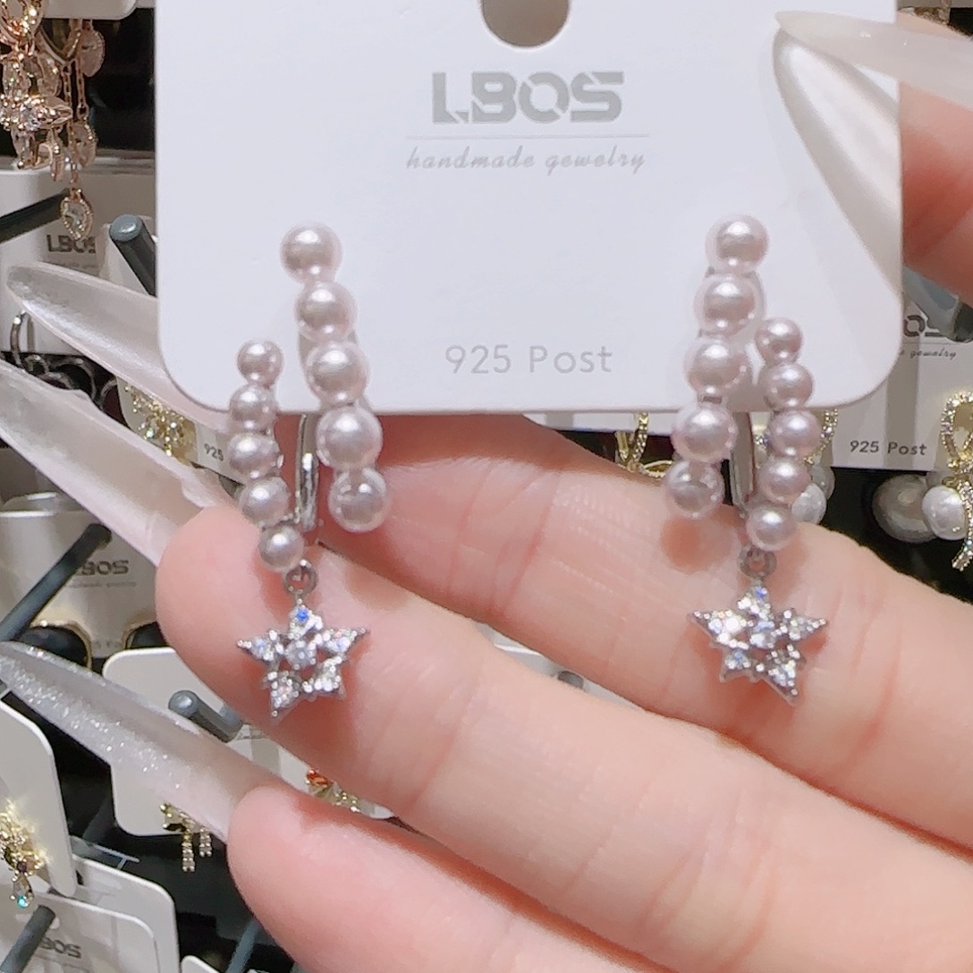 铜合金锆石925银耳环