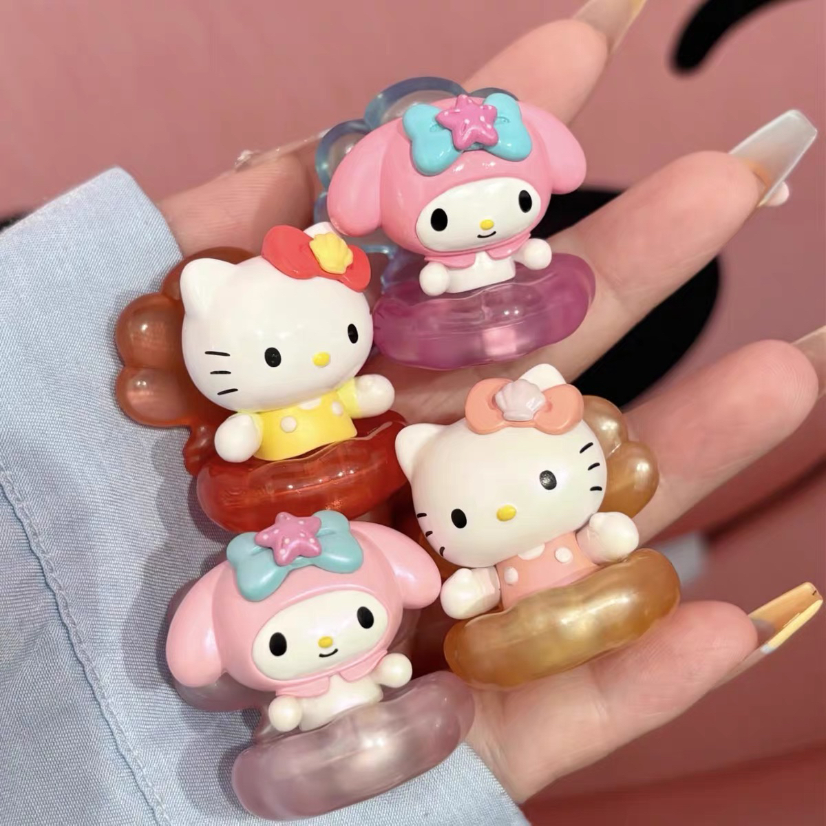【帮拆】三丽鸥Sanrio珠光贝壳系列萌趣豆盲粒潮玩桌面潮玩手办摆件