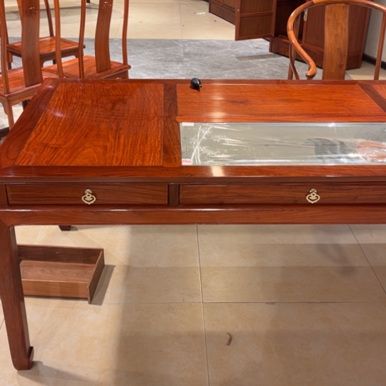 紫檀木类家具用****0缅花茶桌