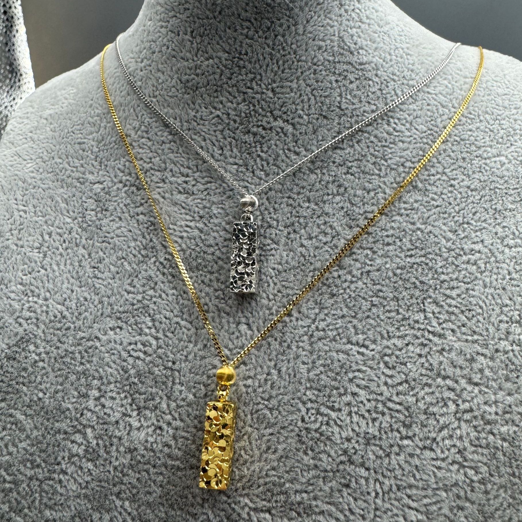 坠链均925银 【鲁姆银】四方来财碎冰冰坠链一整套LMY031