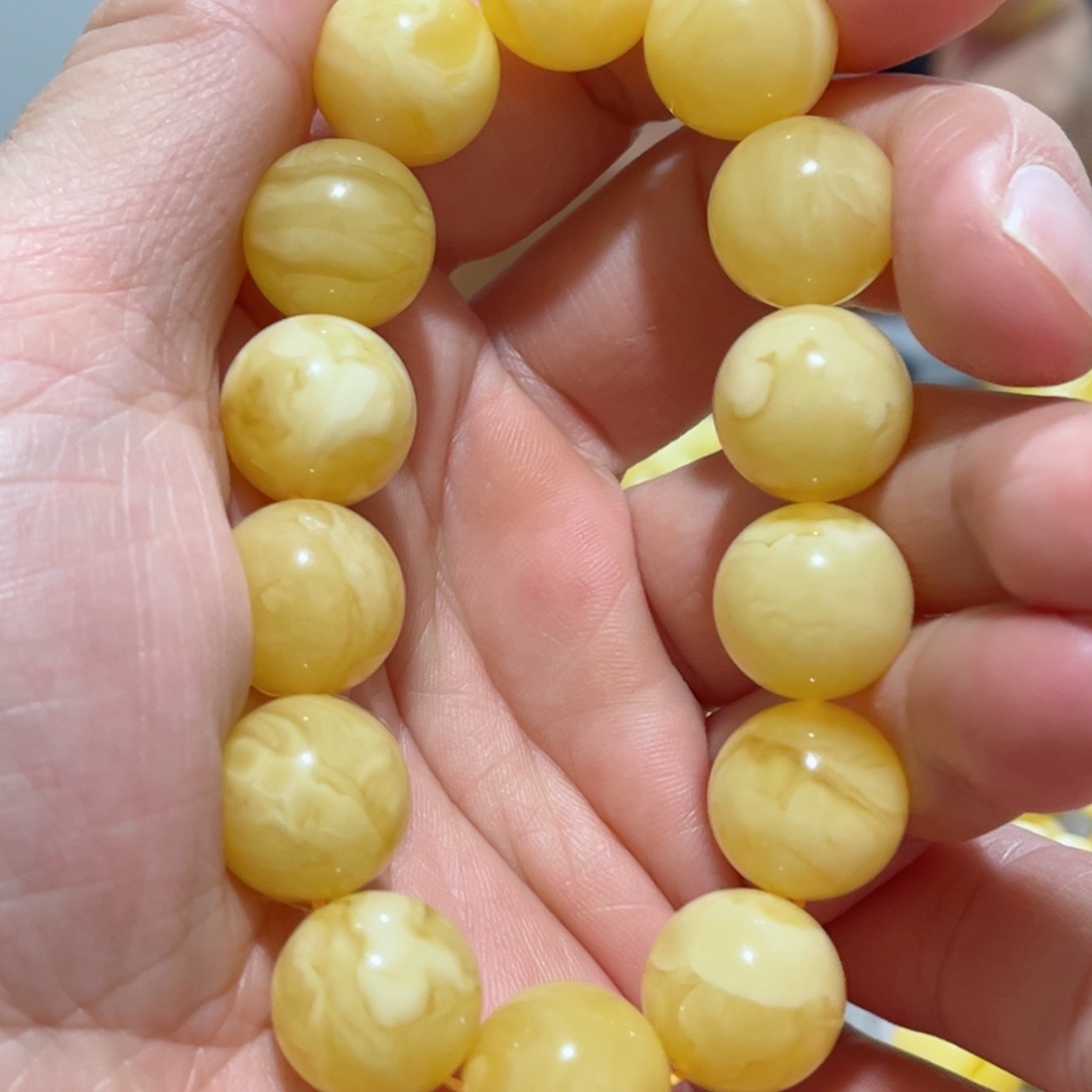 蜜蜡手串未镶嵌琥珀蜜蜡手串15mm+