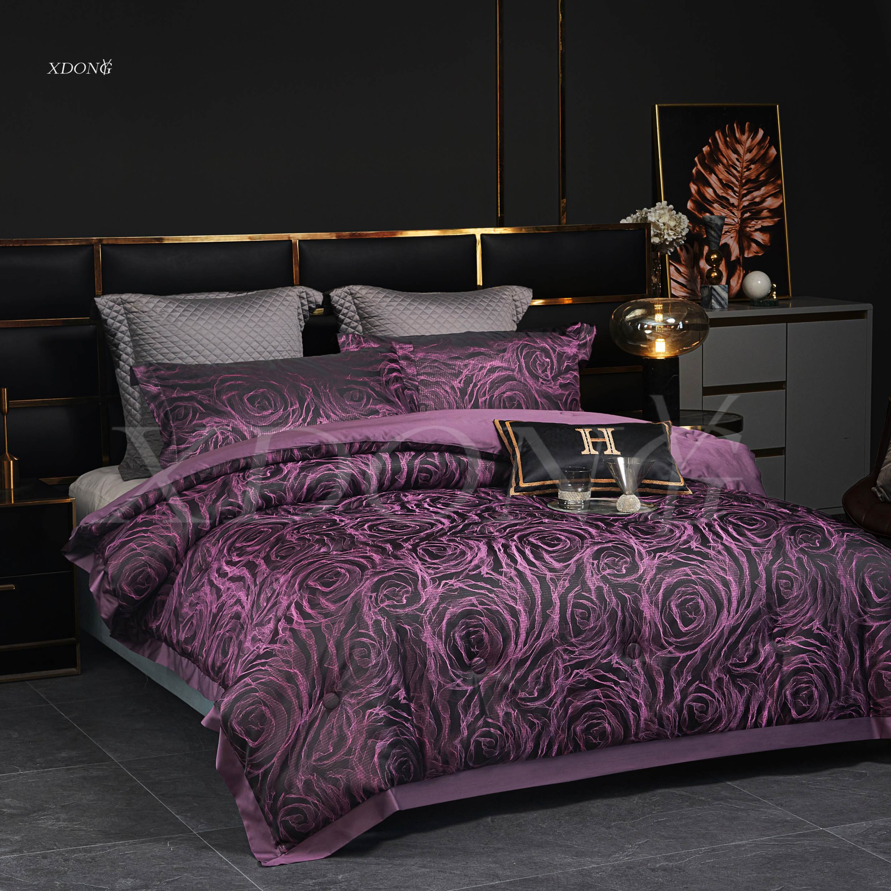 XDONGY（冬云家纺）200*230高精密 亲肤柔软贡缎 玫瑰花雨 夏被