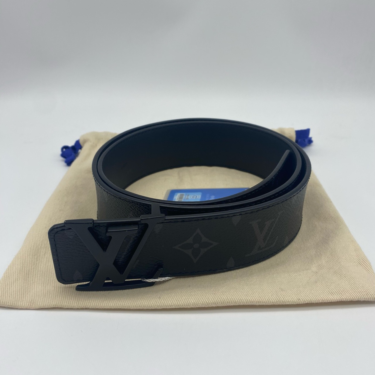 95新 LouisVuitton/路易威登 98新磨砂扣黑花85码皮带11894514