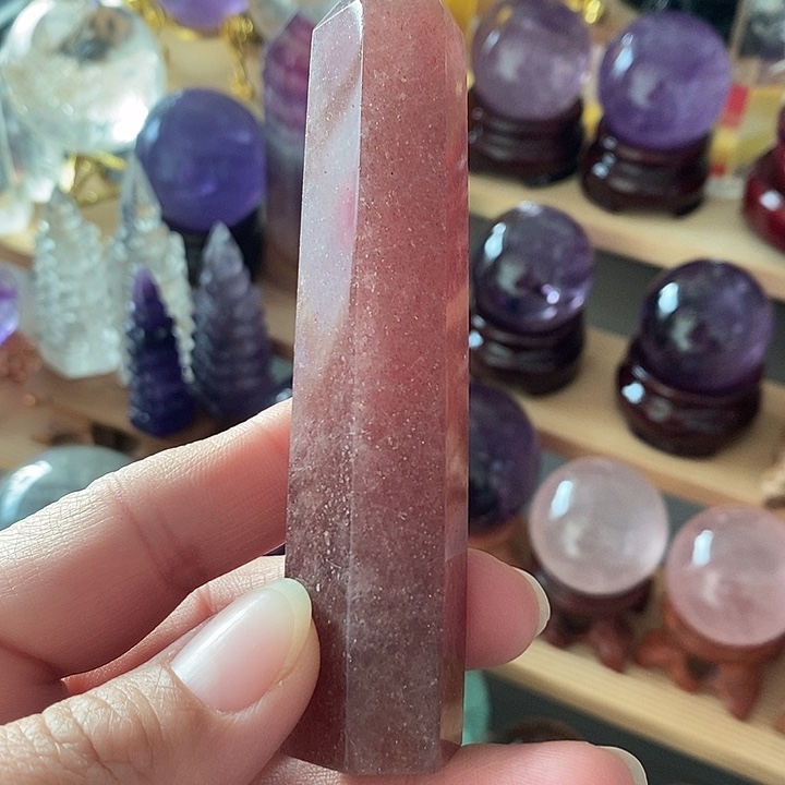 石材海*砂纯天然草莓金小柱子！