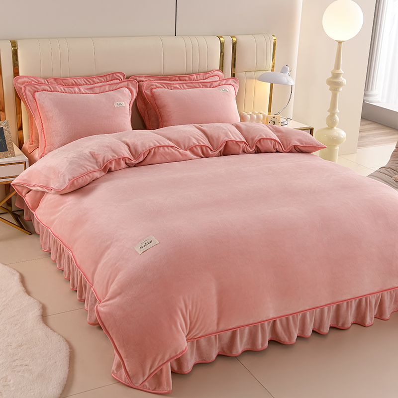 加厚牛奶绒四件套暖绒宝宝绒加绒双面绒冬季防滑抗静电绒床上用品