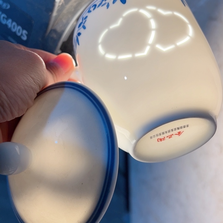 杯手绘玲珑金品陶