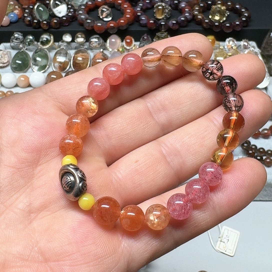 水晶水晶手链足银镶嵌