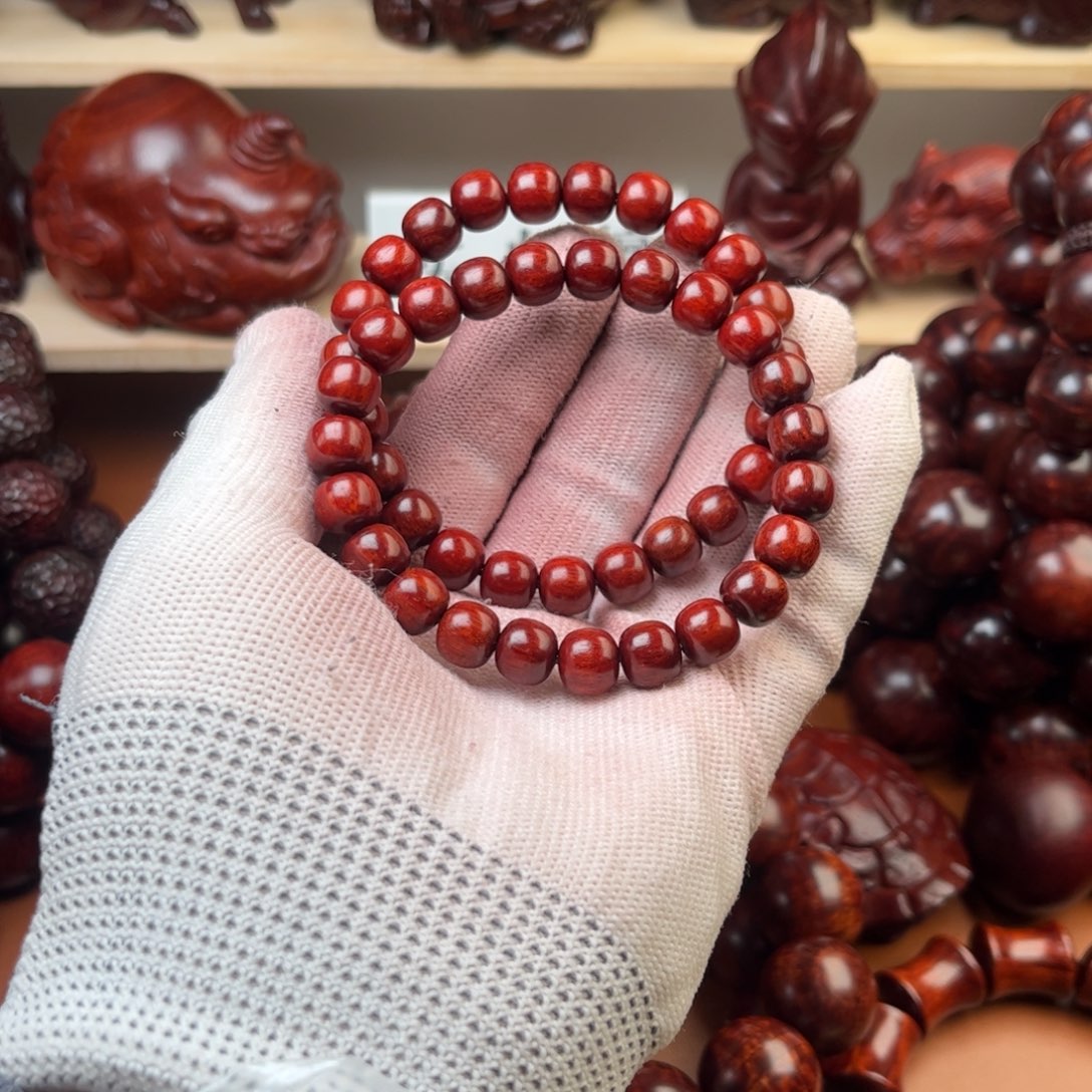 染料紫檀（血檀）8x9老型珠-多样性发其一