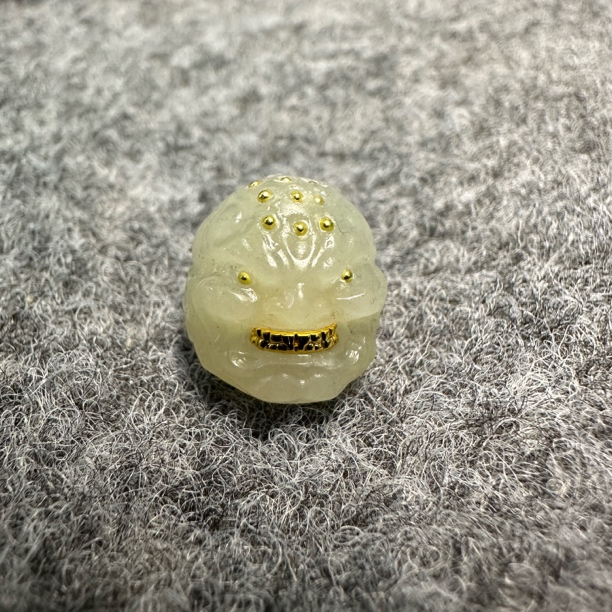 和田玉雕刻恶僧 直径13 上下孔道 文玩配饰手串必备归圆