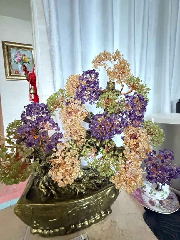 中式金色手工发财树摇钱树办公室酒柜前台开业礼品装饰品