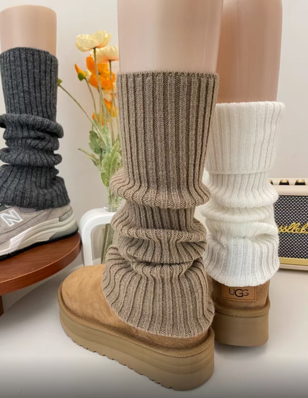 【堆堆袜-素色-五双装】柔软亲肤透气堆堆袜