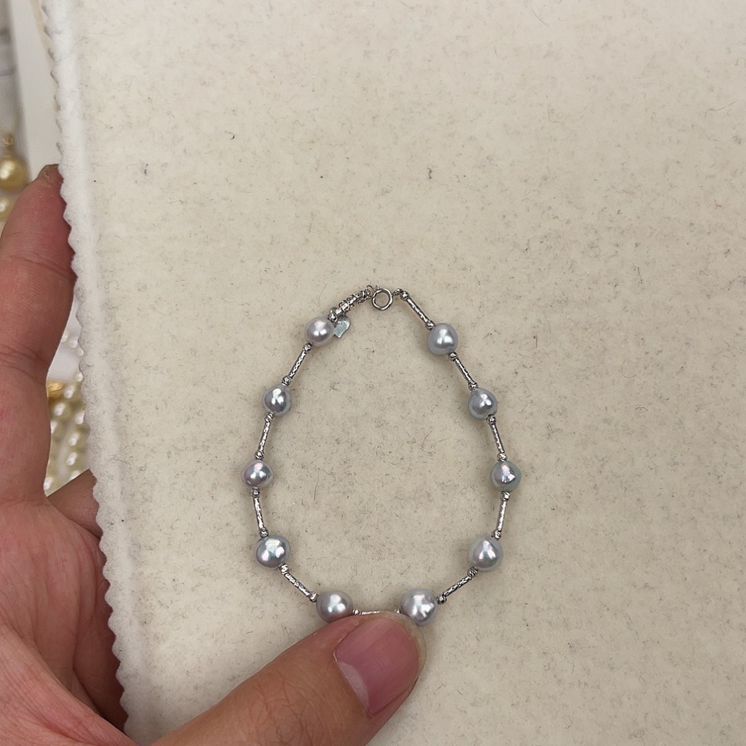 18K金镶嵌海水珍珠手绳