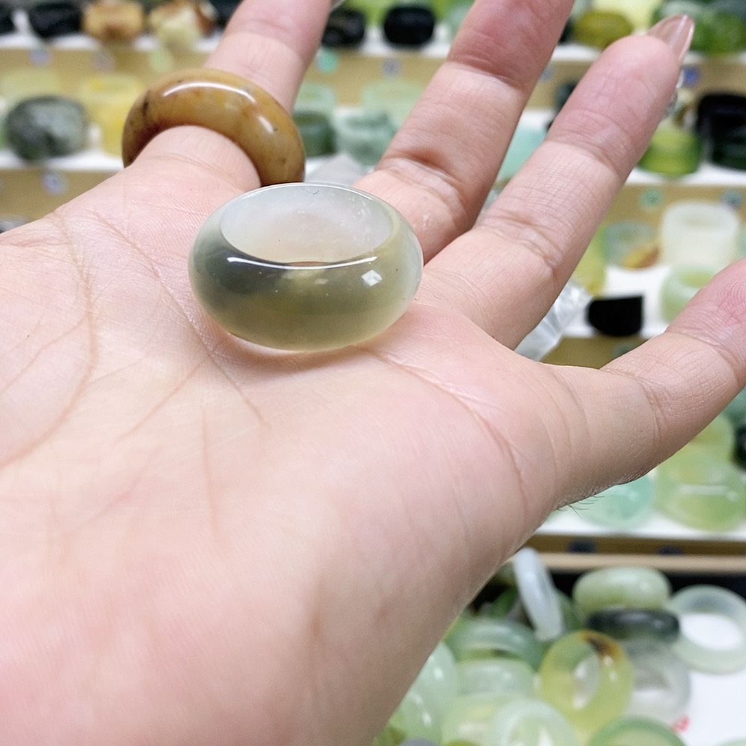 岫玉戒指未镶嵌初*+