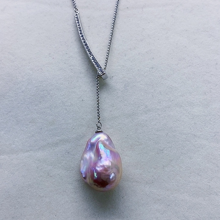 银S925镶嵌耳饰淡水珍珠