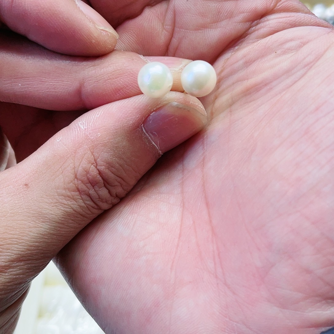 海水珍珠耳饰银S925镶嵌