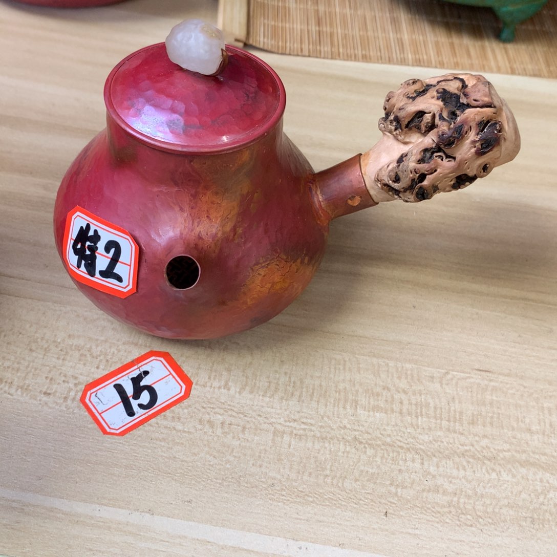 火烧红木榴侧把闷泡壶