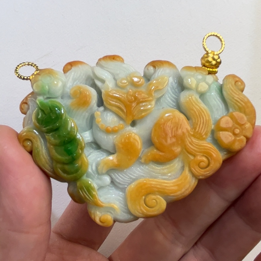 翡翠未镶嵌吊坠(赠链)代编织