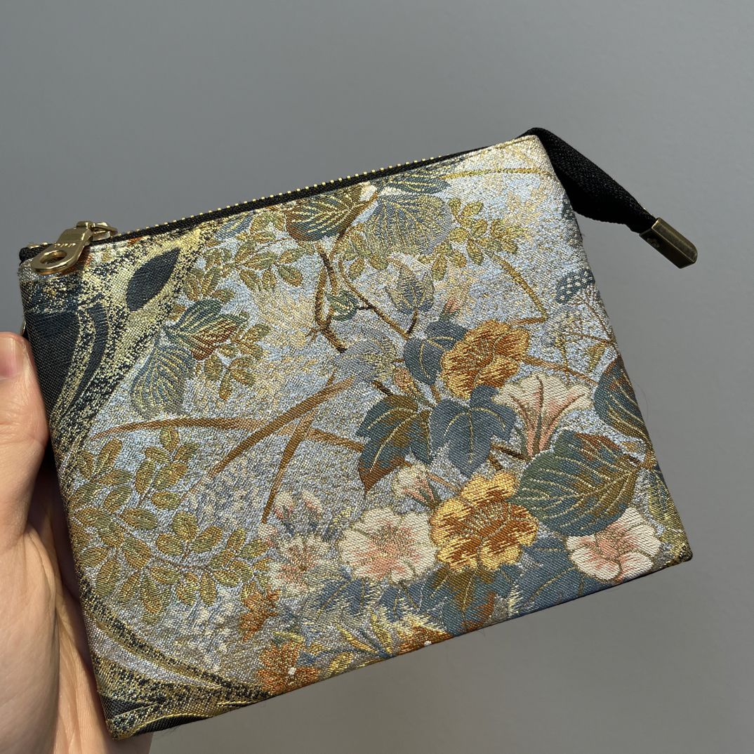 细密织花卉小夹心加薪包 西阵织包包 新中式收纳包 茶周边