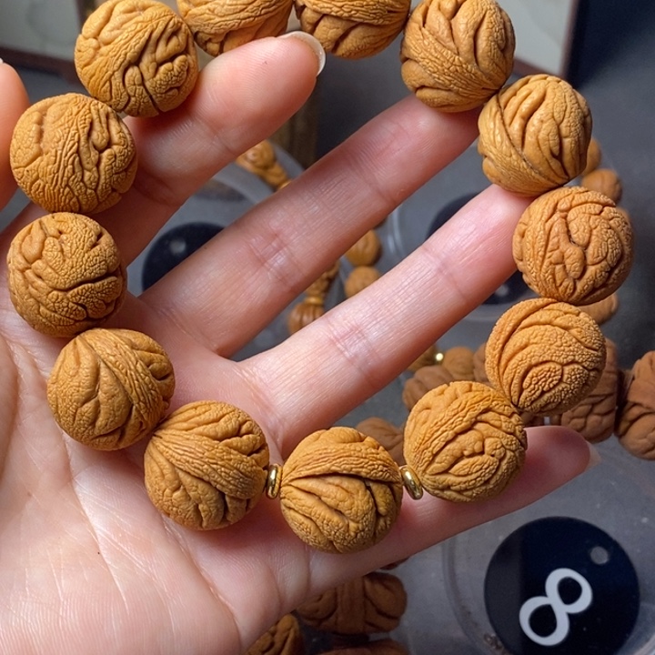 文玩核桃手串秦岭野生龙纹桃核21