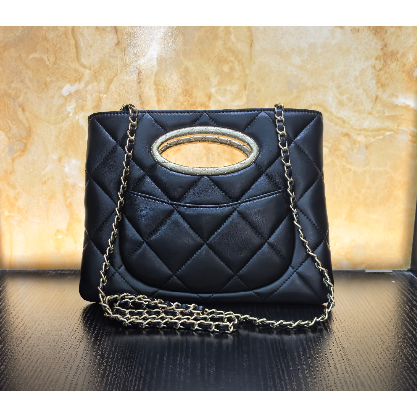 薇薇手工真皮包1073-24-黑色-长24x高18-晚宴香A149