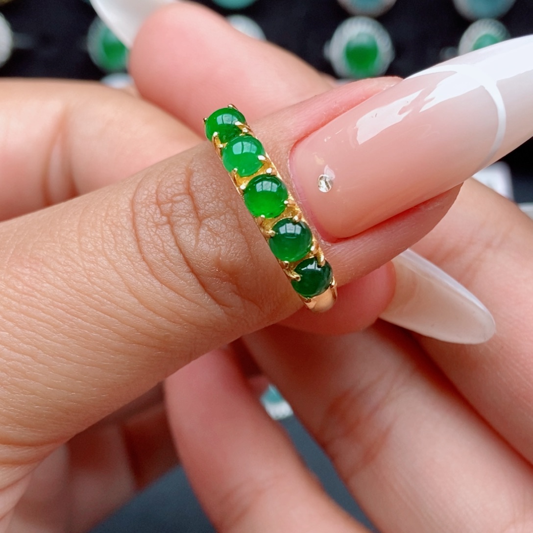 翡翠戒指银S925镶嵌55874