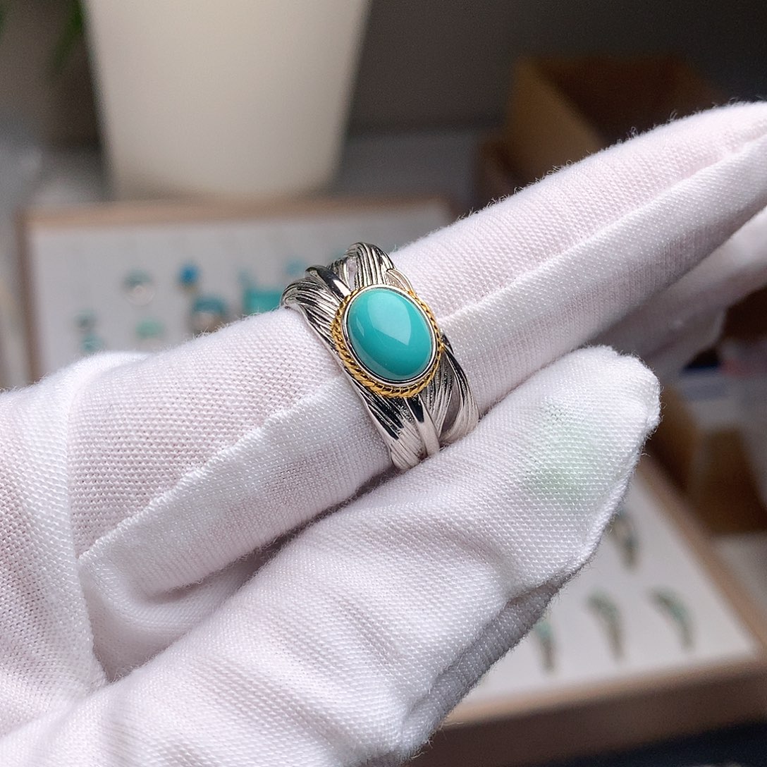 银S925镶嵌绿松石珠宝奇石